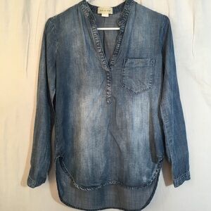 Cloth & Stone Chambray Tunic‎ High Low Oversized